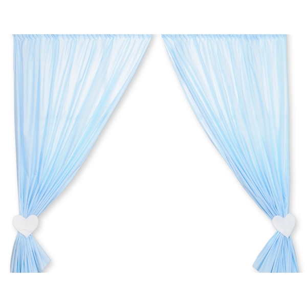 Tendaggio Cameretta di Bambini Blu a Strisce Cuori