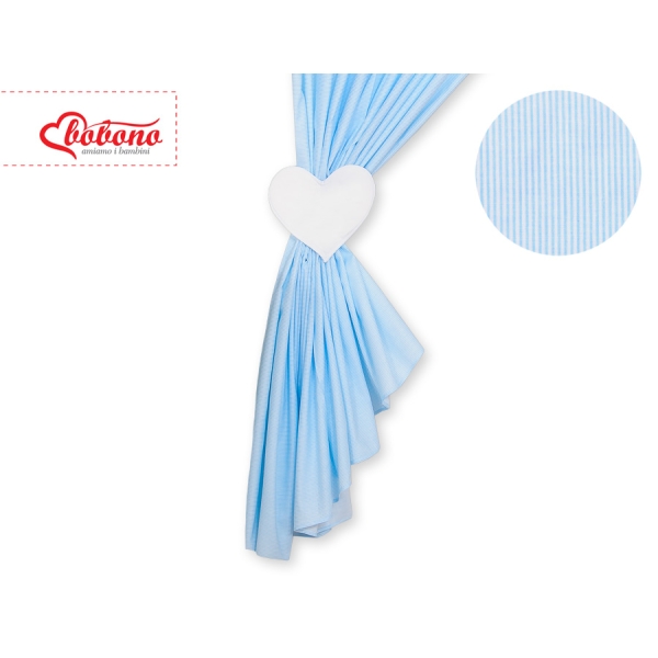 Tendaggio Cameretta di Bambini Blu a Strisce Cuori