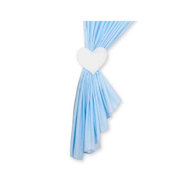 Tendaggio Cameretta di Bambini Blu a Strisce Cuori