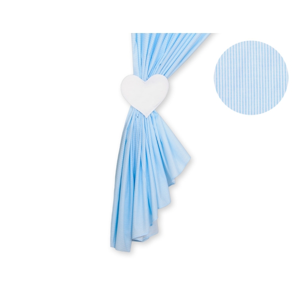 Tendaggio Cameretta di Bambini Blu a Strisce Cuori