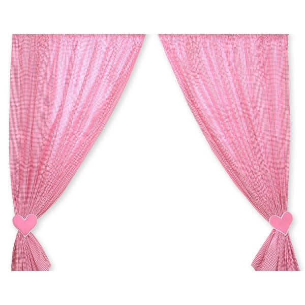 Tendaggio Cameretta di Bambini Rosa a Scacchi Cuori