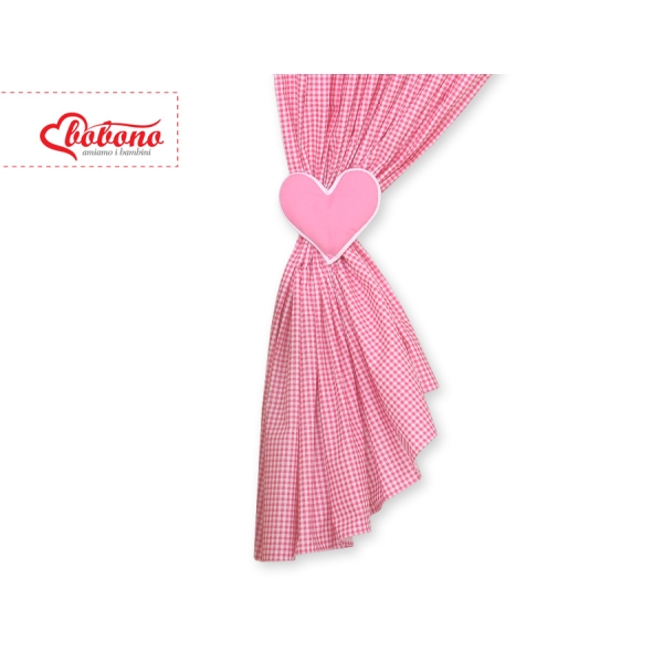 Tendaggio Cameretta di Bambini Rosa a Scacchi Cuori