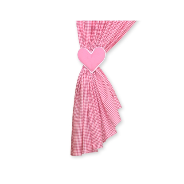 Tendaggio Cameretta di Bambini Rosa a Scacchi Cuori
