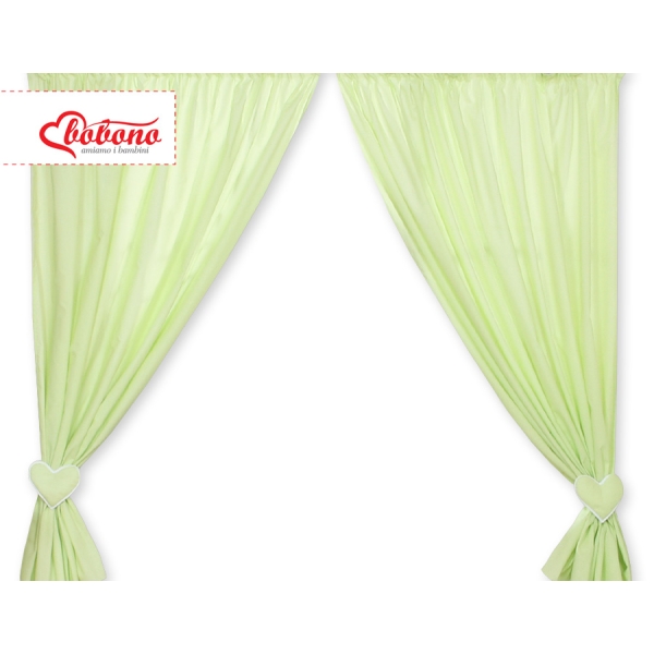 Tendaggio Cameretta di Bambini Verde Cuori