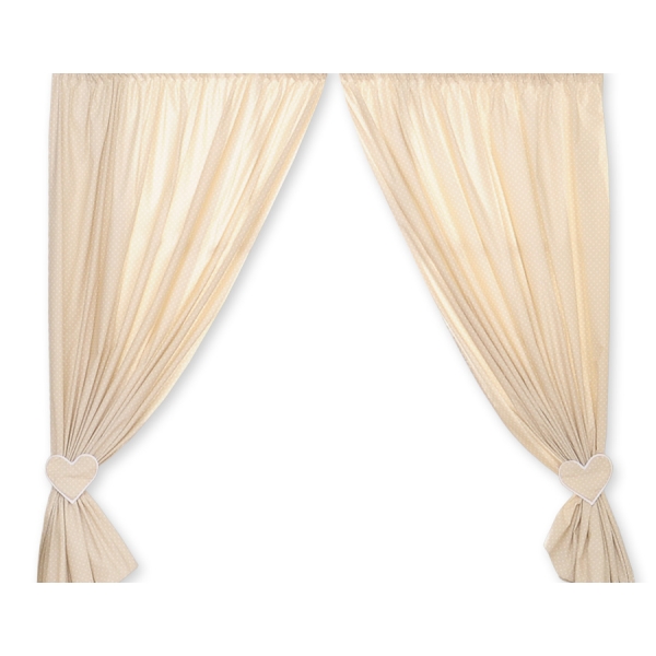 Tende per Bambini Beige Pois Bianchi Cuori