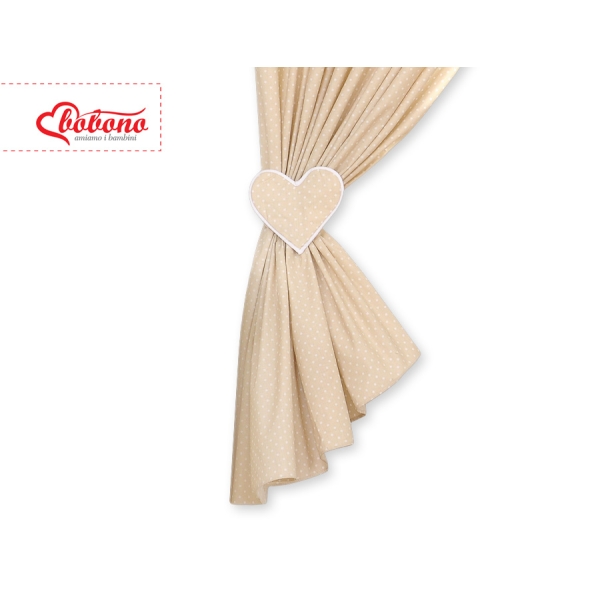 Tende per Bambini Beige Pois Bianchi Cuori