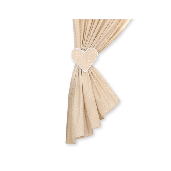 Tende per Bambini Beige Pois Bianchi Cuori