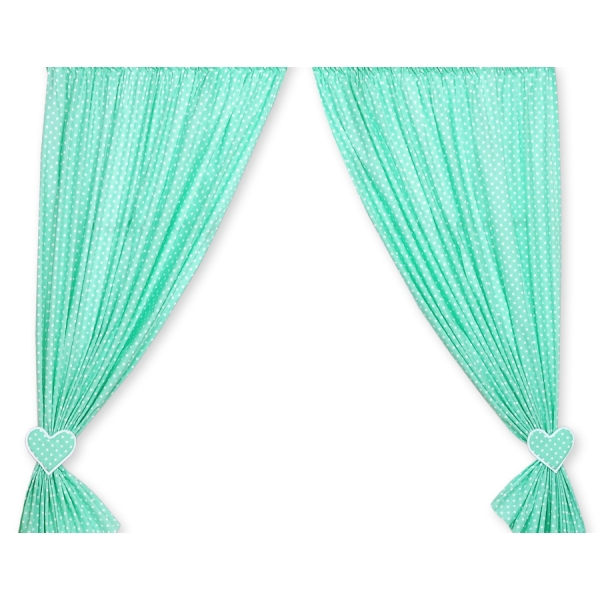 Tende per Bambini Menta Pois Bianchi Cuori
