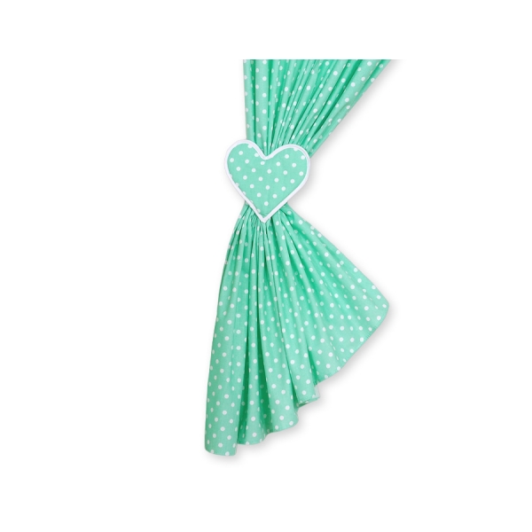 Tende per Bambini Menta Pois Bianchi Cuori