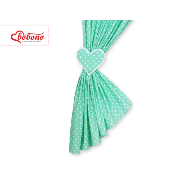 Tende per Bambini Menta Pois Bianchi Cuori