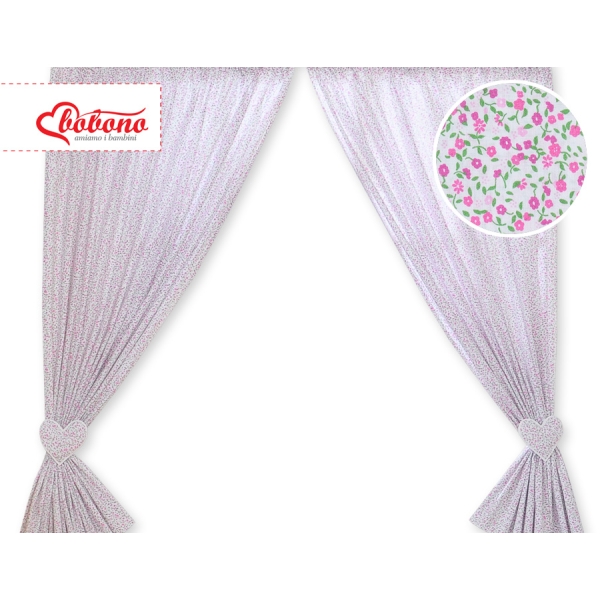 Tende per Bambini Rosa Fiori Fiori Cuori