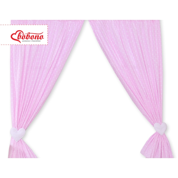 Tende per Bambini Rosa Pois Bianchi Cuori