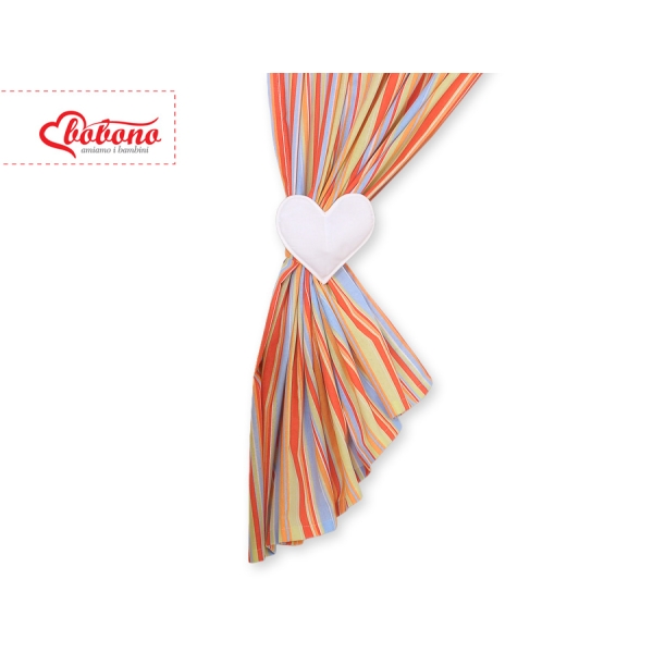 Tende per Cameretta Arancio a Strisce Cuori