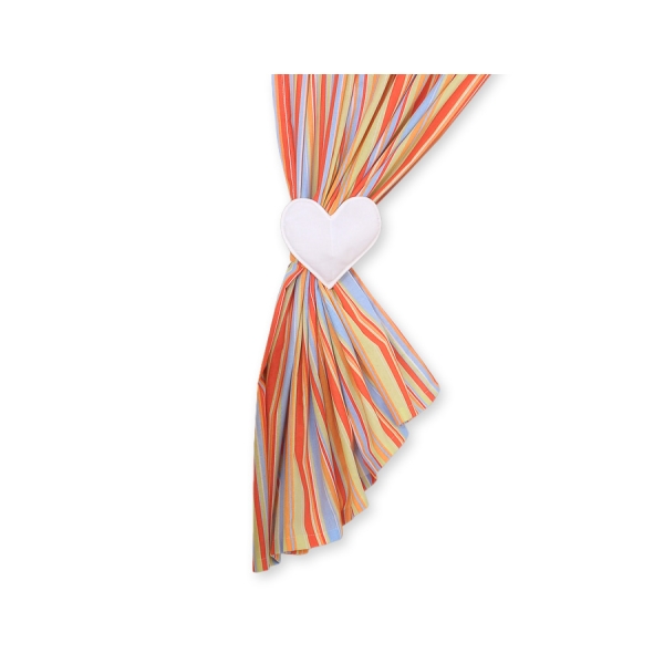 Tende per Cameretta Arancio a Strisce Cuori