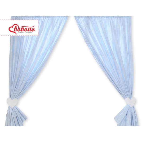 Tende per Cameretta Blu a Scacchi Cuori