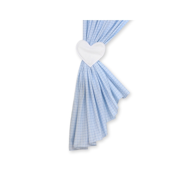 Tende per Cameretta Blu a Scacchi Cuori