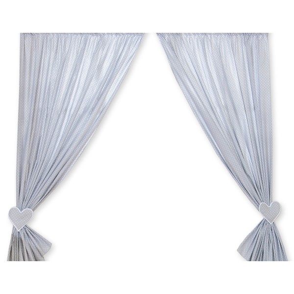 Tende per Cameretta Grigio Pois Bianchi Cuori
