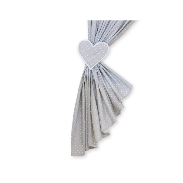 Tende per Cameretta Grigio Pois Bianchi Cuori