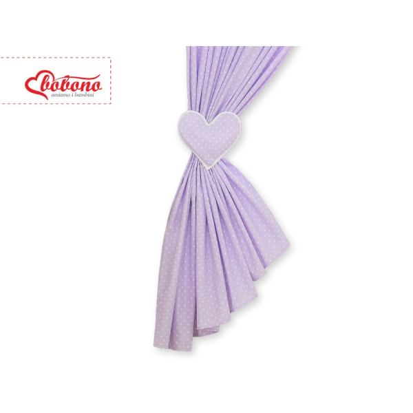Tende per Cameretta Lilla Pois Bianchi Cuori