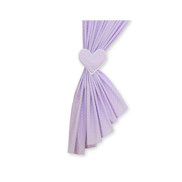 Tende per Cameretta Lilla Pois Bianchi Cuori