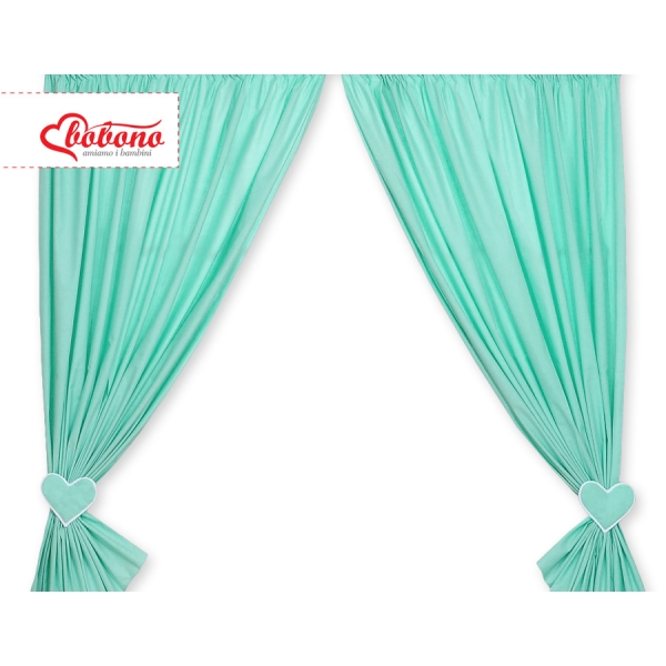 Tende per Cameretta Menta Cuori