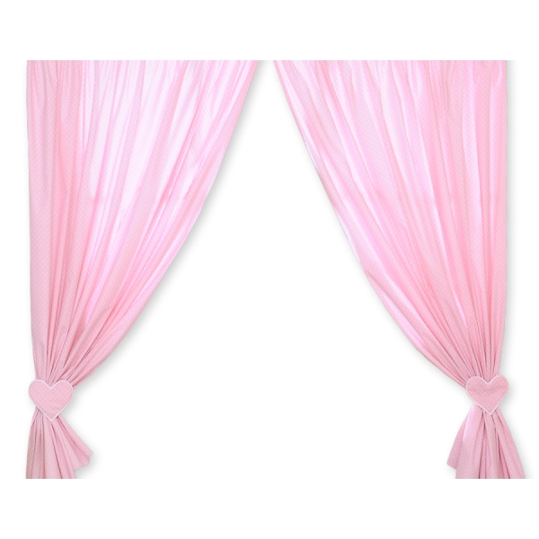 Tende per Cameretta Rosa Pois Bianchi Cuori