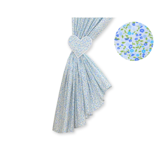 Tende per La Cameretta Dei Bambini Blu Fiori Fiori Cuori