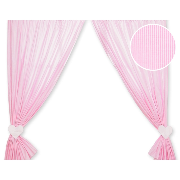 Tende per La Cameretta Dei Bambini Rosa a Strisce Cuori