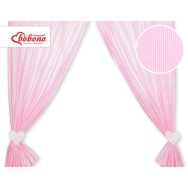 Tende per La Cameretta Dei Bambini Rosa a Strisce Cuori