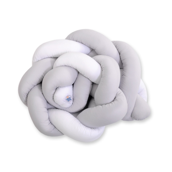 Treccia Paracolpi per Letto Bambino Bianca Grigio