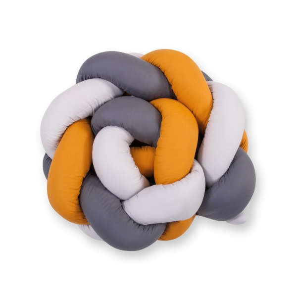 Treccia Paracolpi per Letto Bambino Grigio Antracite Giallo Miele