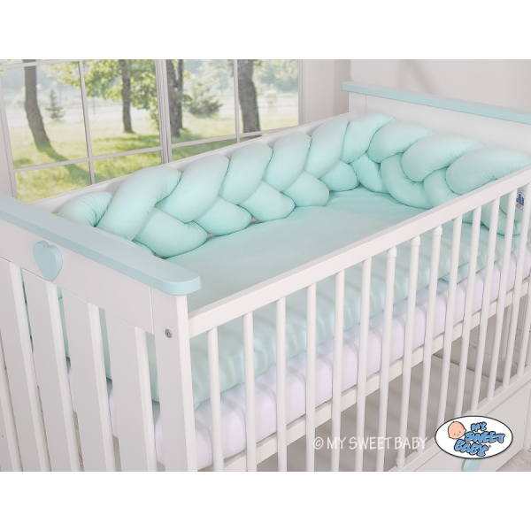 Treccia Paracolpi per Letto Bambino Menta