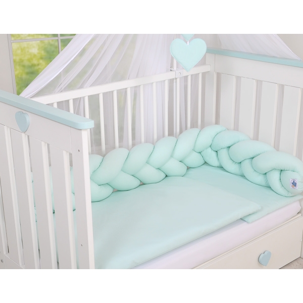 Treccia Paracolpi per Letto Bambino Menta