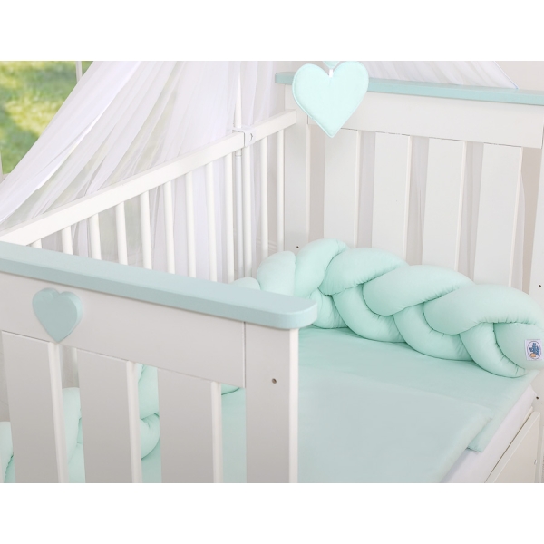 Treccia Paracolpi per Letto Bambino Menta