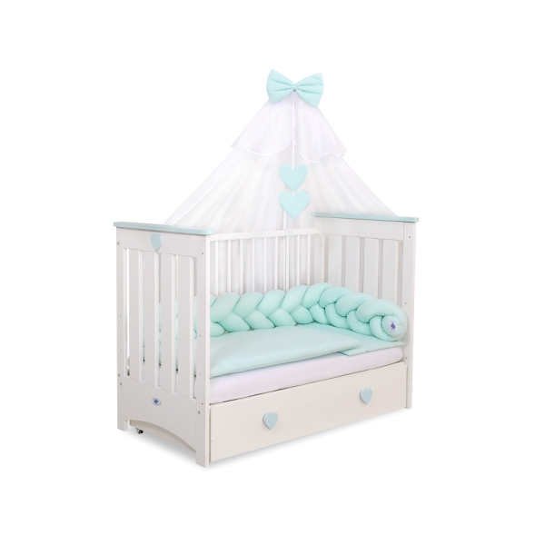 Treccia Paracolpi per Letto Bambino Menta