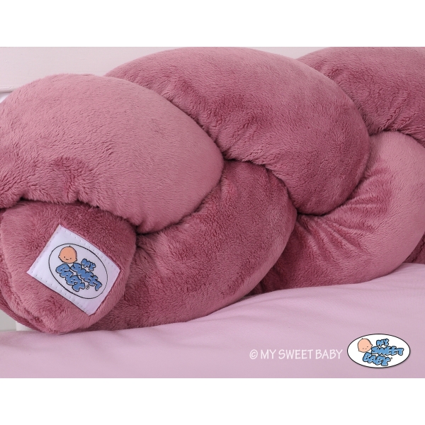 Treccia Paracolpi per Letto Bambino Rosa Scuro