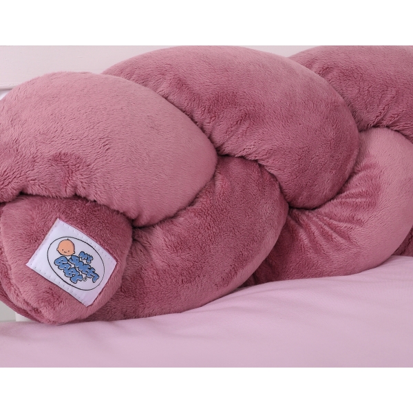Treccia Paracolpi per Letto Bambino Rosa Scuro