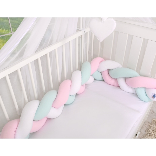 Treccia per Lettino 180cm Menta Rosa Bianca