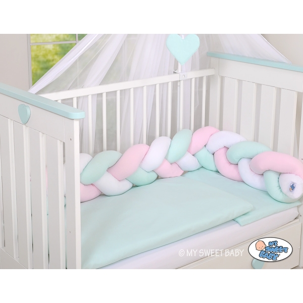 Treccia per Lettino 180cm Menta Rosa Bianca
