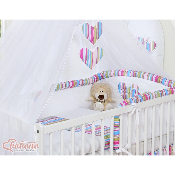 Zanzariera per Culla Lilla a Strisce Chiffon Cuori