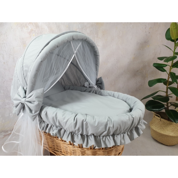 lenzuola per culla vimini con Cappottina
