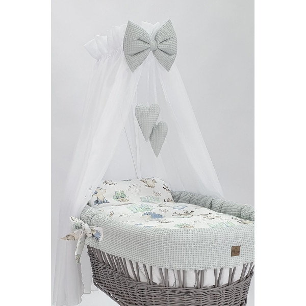 Lettino neonato con baldacchino grigio