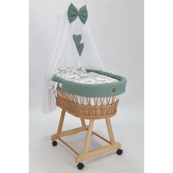 lettino neonato vimini naturale velo