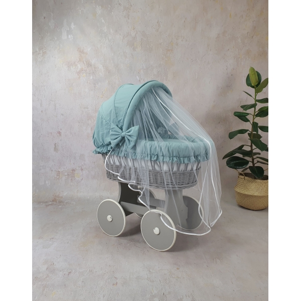 Lettino vimini neonato con accessori