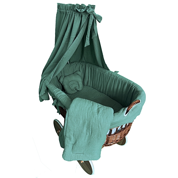 Parure culla neonato XL khaki con copertina e cuscino
