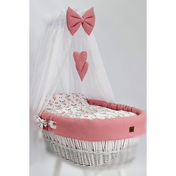 Rivestimento per Culla neonato con Velo Rosa