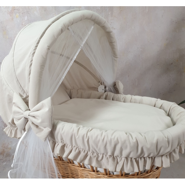 Rivestimento per culla vimini Waldin® con Cappottina XXL