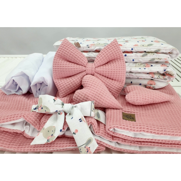 Rosa Antico Waffle Rivestimento per Culla neonato