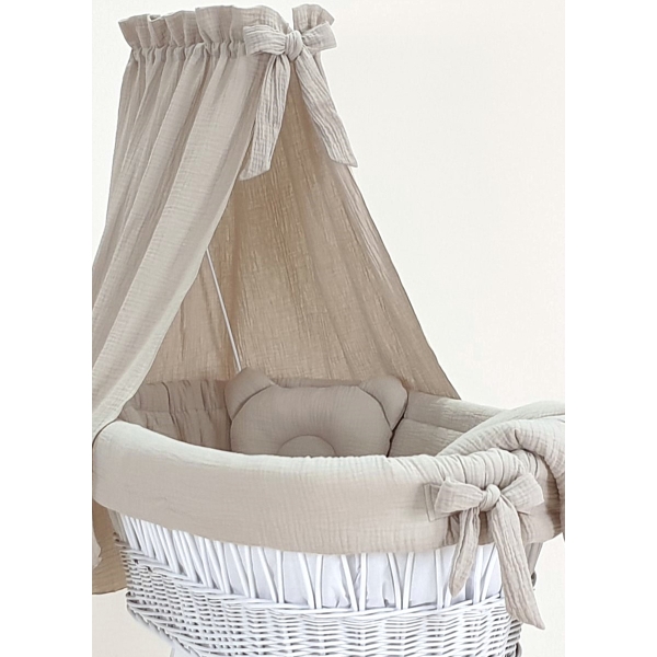 Set completo in mussola beige per neonato