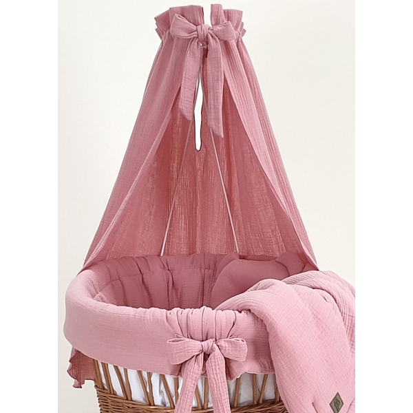 Set completo in mussola di cotone rosa cipria